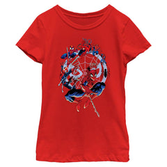 Girl's Marvel Spider-Man Beyond Amazing SPIDEY CIRCLE EVOLUTION T-Shirt